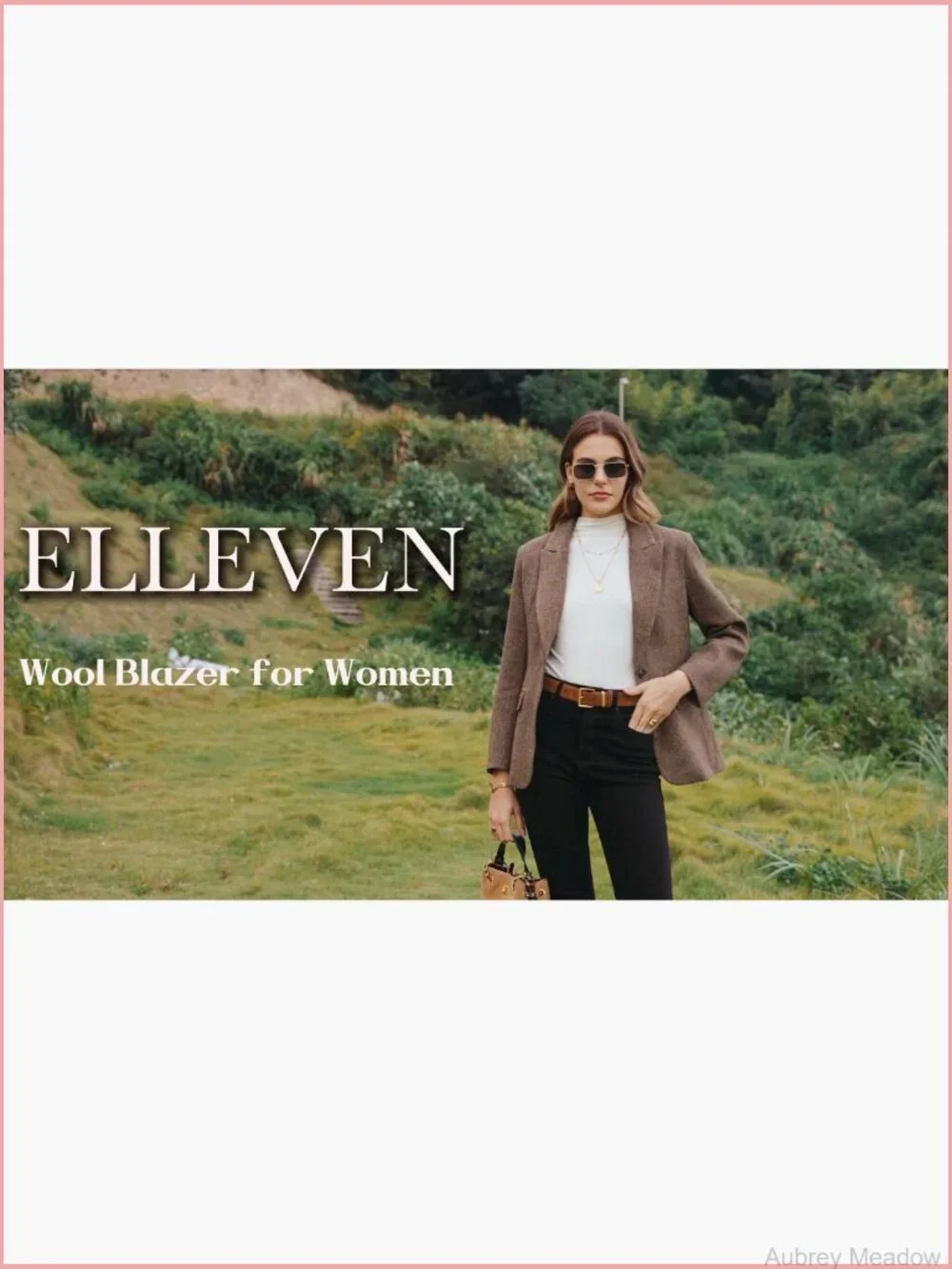 Wool Blend Tweed Blazer Herringbone Oversize Blazer